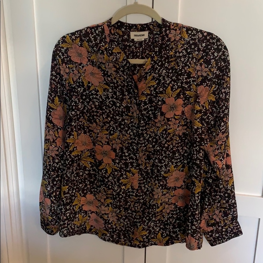 Zadig & Voltaire 100% Silk Floral Blouse. Size S
